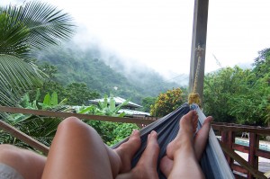 Feet in Hammock in Puerto Rico Tropics 2 people in hammock