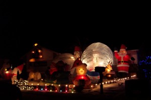 Inflated Snow Globe in yard