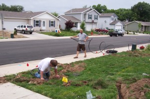 Working on the Sprinkler System