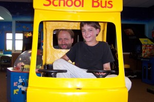 Dawson and BK in school bus