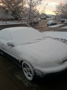 snowy car