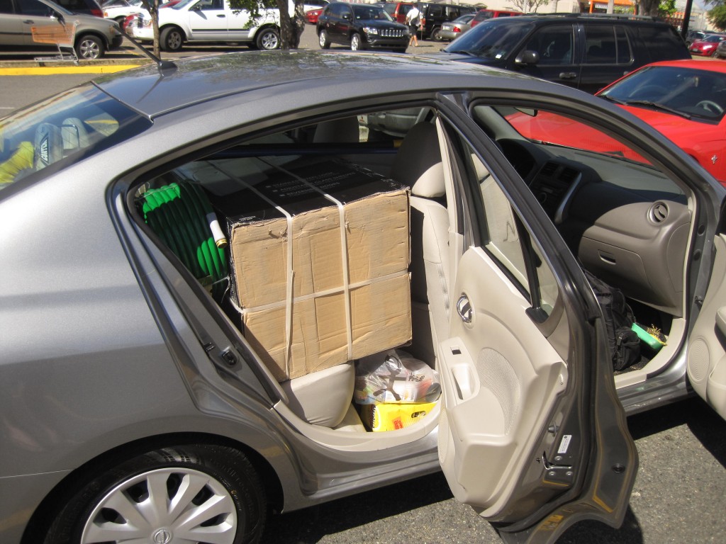 Fridge Stuffed in Car