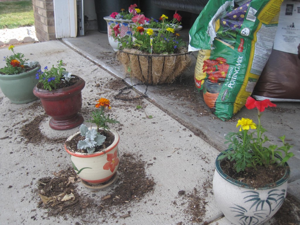 Working on the pots