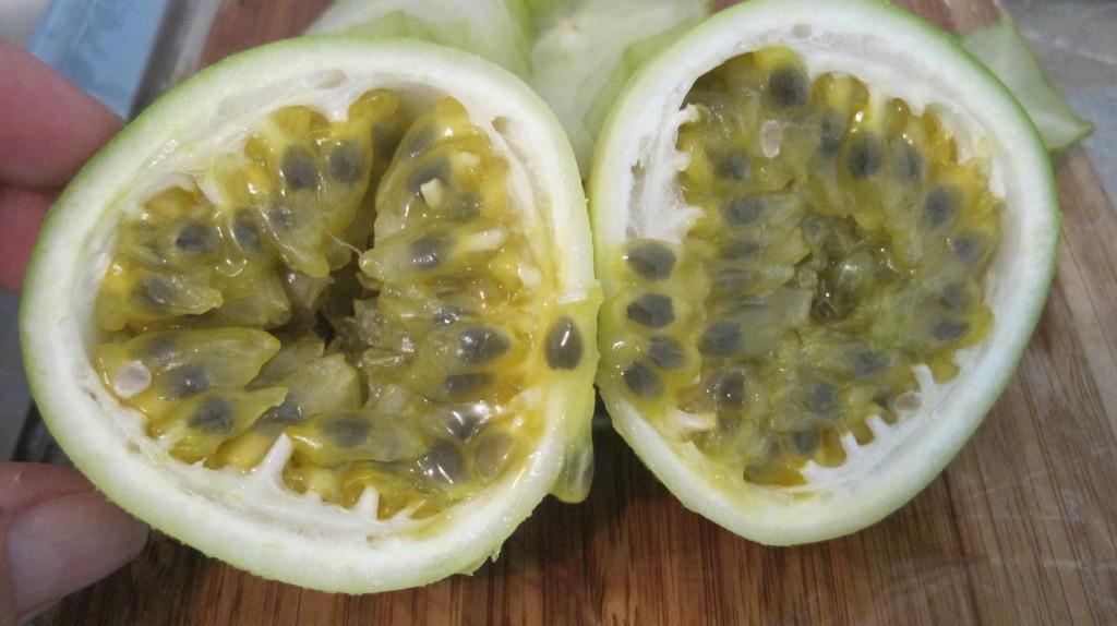 Inside of passionfruit