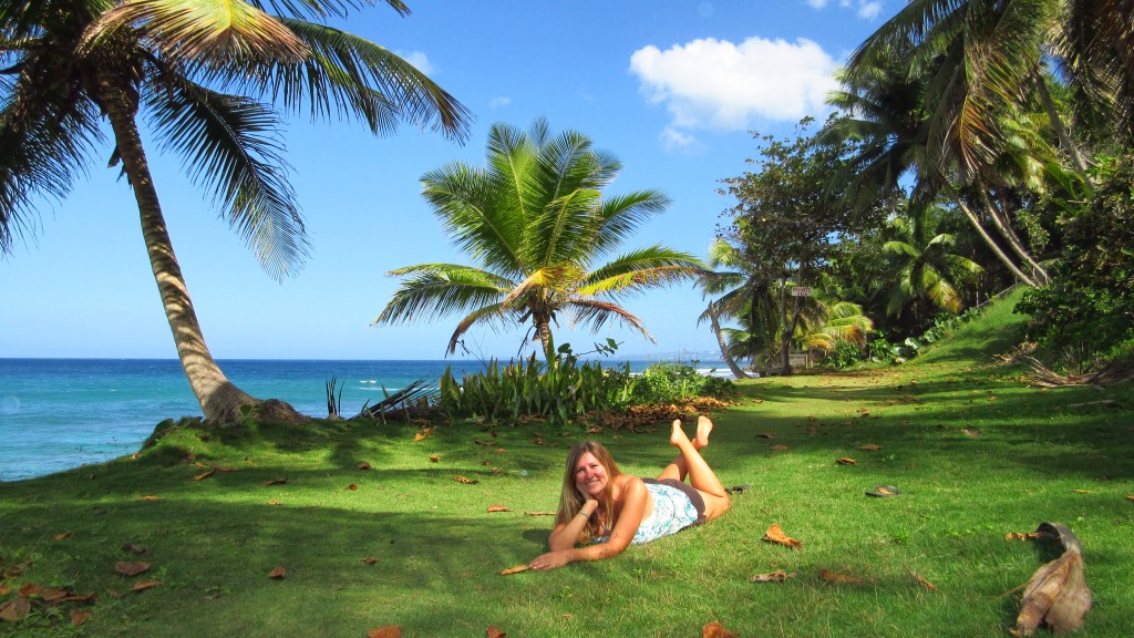 Relaxing on the grass Cassie