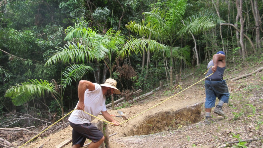 Bringing over wheel barrow