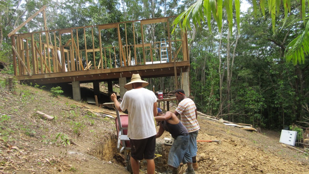 Pouring concrete