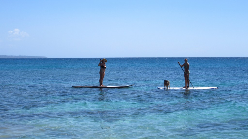 Cassie and Theresa Paddleboarding