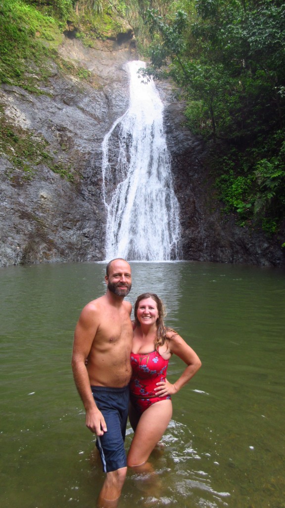 Cassie and Britton waterfall