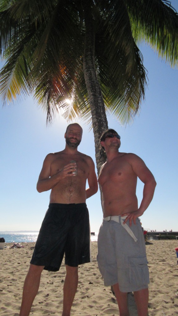 Britton and Sean palm tree