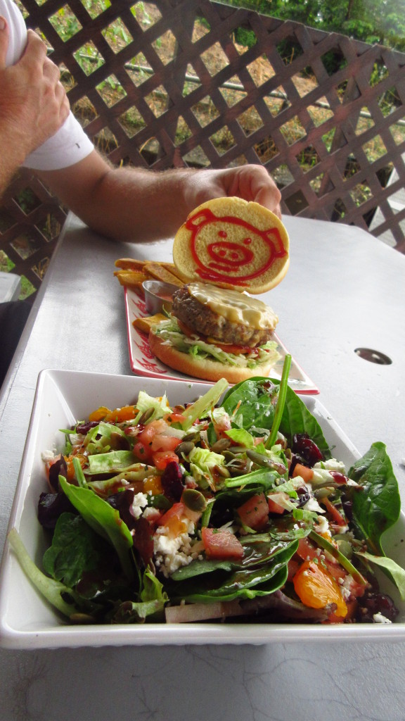 Hamburger and Salad