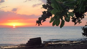 Steps beach sunset